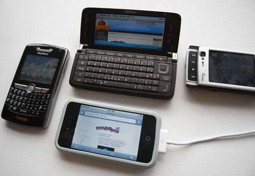 Blackberry 8800 Nokia E90 Nokia N95 Apple iPhone