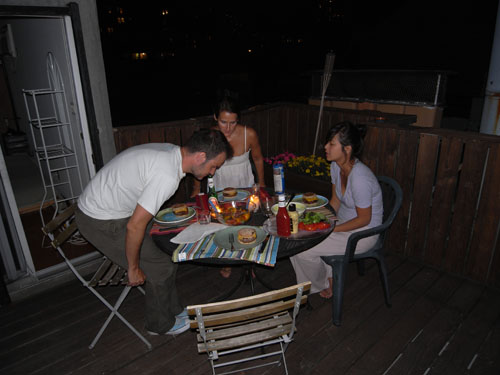 hamburgers on the roof